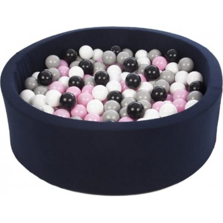Clair Piscine À Balles Aire De Jeu + 200 Balles Bleu Marine Noir, Blanc, Rose ,gris