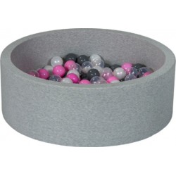 Clair Piscine À Balles Aire De Jeu + 150 Balles Perle, Transparent, Rose , Gris
