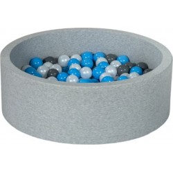 Clair Piscine À Balles Aire De Jeu + 150 Balles Perle, Gris, Bleu