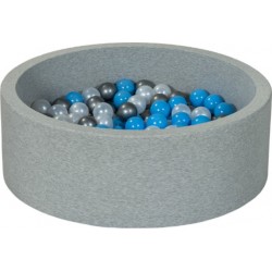 Clair Piscine À Balles Aire De Jeu + 150 Balles Perle, Argent, Bleu