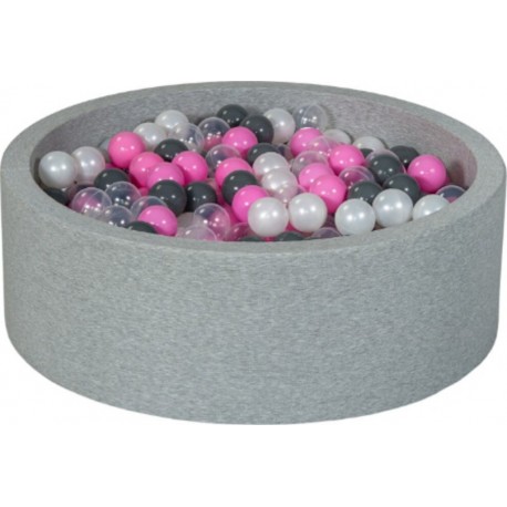 Clair Piscine À Balles Aire De Jeu + 450 Balles Perle, Transparent, Rose , Gris