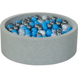 Clair Piscine À Balles Aire De Jeu + 450 Balles Perle, Argent, Bleu