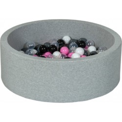 Clair Piscine À Balles Aire De Jeu + 200 Balles Noir, Blanc, Transparent, Rose , Gris