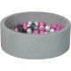 Clair Piscine À Balles Aire De Jeu + 200 Balles Blanc, Transparent, Rose , Gris