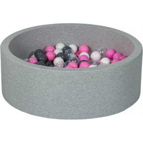 Clair Piscine À Balles Aire De Jeu + 200 Balles Blanc, Transparent, Rose , Gris