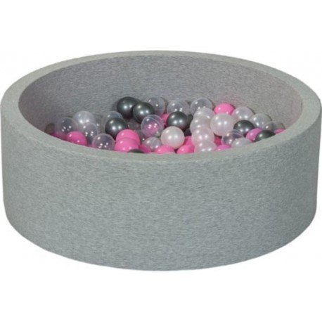 Clair Piscine À Balles Aire De Jeu + 200 Balles Perle, Transparent, Rose , Argent