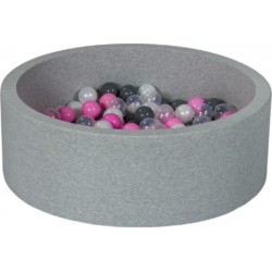 Clair Piscine À Balles Perle, Transparent, Rose , Gris 200 Balles