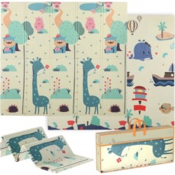 HOMCOM Tapis D'éveil Bébé Pliable Épais Réversible En Mousse