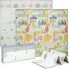 HOMCOM Tapis De Jeu Tapis Enfant Pliable Réversible Chiffres Lettres Colorés