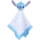 DISNEY Stitch Doudou Plat Avec Lange Blanc Et Bleu 40 X 40 Cm Peluche Disney Nicotoy