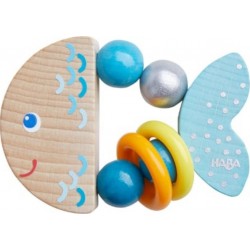 Haba Hochet En Bois Poisson-cliquetis Bleu Jouet Bébé