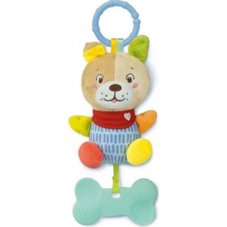 Clementoni Hochet Peluche Chien Jouet Bébé Avec Anneau De Dentition