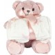 ALTOBUY Peluche Ours Rose Avec Plaid 70x70cm Paddy
