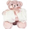 ALTOBUY Peluche Ours Rose Avec Plaid 70x70cm Paddy