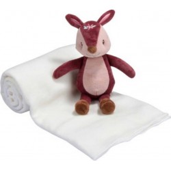 PARIS PRIX Doudou & Plaid Bébé forêt Magique 80x100cm Rose