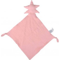 PARIS PRIX Doudou Mouchoir Bébé étoile 46cm Rose