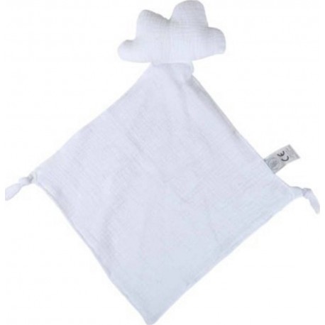 PARIS PRIX Doudou Mouchoir Bébé nuage 46cm Blanc