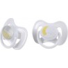 PARIS PRIX Lot De 2 Sucettes Phosphorescentes lune +6 Mois Blanc