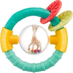 SOPHIE LA GIRAFE Hochet Boule 2-en-1 Anneau De Dentition Billes Sonores Forme Sphérique