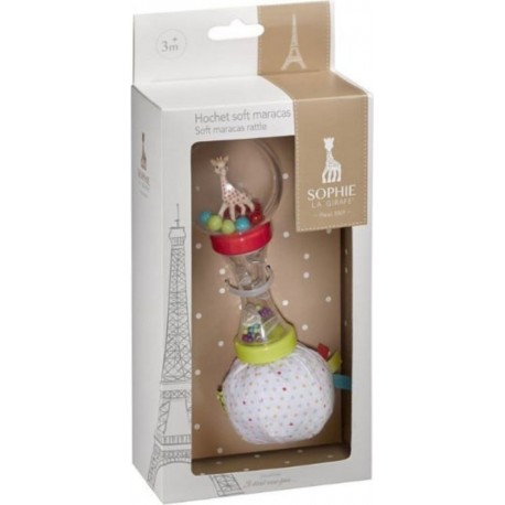 SOPHIE LA GIRAFE Hochet Soft Maracas Billes A Agiter Textile Doux Poignée Avec Billes