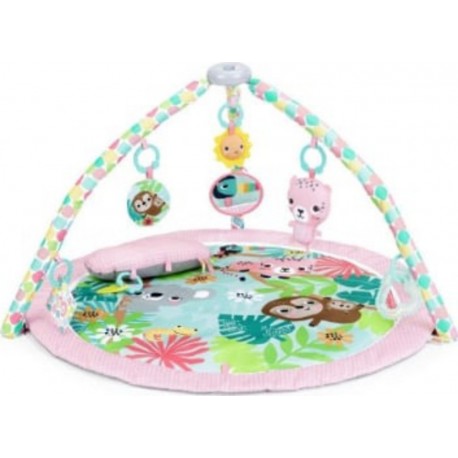 BRIGHT STARTS Tapis D'éveil Pliable Rosy Rainforest Tissu Rose Vert Rond Bright Starts