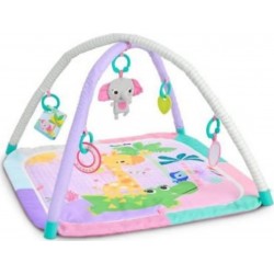Bright Starts Tapis De Sol Éveil Bébé Évolutif Pliable- Jungle Rose- Arche Avec Jouets Sensoriels Et Musicaux, Miroir