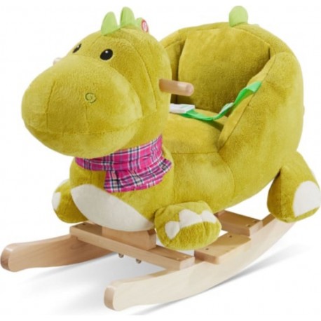 TECTAKE Dinosaure À Bascule Avec Housse En Peluche À Partir De 12 Mois Vert