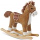 TECTAKE Cheval À Bascule En Peluche Structure En Acier 31 X 65 X 61 Cm Marron