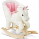 TECTAKE Cheval À Bascule En Peluche Structure En Acier 30 X 69,5 X 56 Cm Blanc
