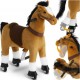 TECTAKE Cheval À Bascule En Peluche Sur Roulettes Avec Pédales Antidérapantes