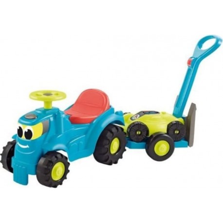 ECOIFFIER Porteur Tracteur Remorque + Tondeuse 103,5 Cm - Pour Bébé Multicolore Origine France Garantie