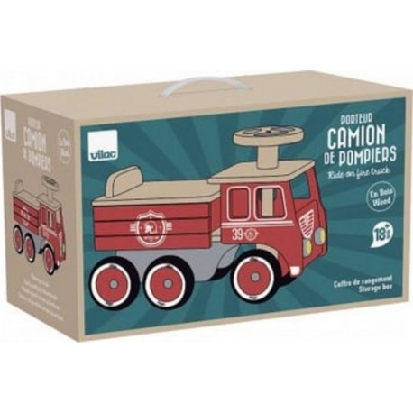VILAC Porteur Camion De Pompier Bois