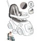 SMOBY Housse De Siege Pour Porteur Maestro Confortable Et Rembourrée Pour Enfant A Partir De 6 Mois Gris Et Bleu