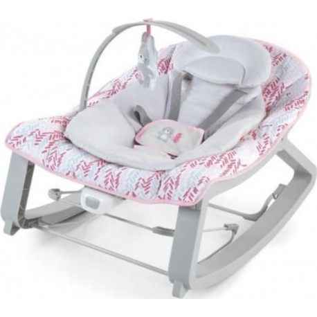 INGENUITY Transat Bébé Bascule Évolutif 3-en-1 Keep Cozy - lily- 3 Positions Arche Avec Jouets Peluches Amovible, Jusqu'a 18Kg