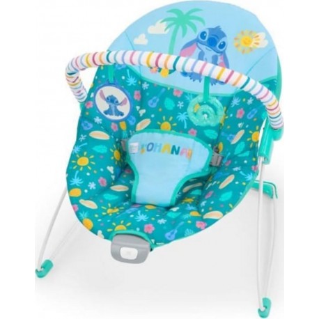 BRIGHT STARTS Disney Baby Stitch Transat Bébé, Arche Avec Jouets D'éveil Amovible, Vibrations Apaisantes, Évolutif De 0 A 6 Mois
