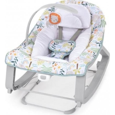 INGENUITY Transat Bébé Bascule Évolutif 3-en-1 Keep Cozy - tropical Rainbow- 3 Positions Arche Avec Jouets Amovible, Jusqu'a 18K