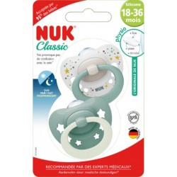 NUK Tétine Jour et Nuit Multicolore 18-36 mois