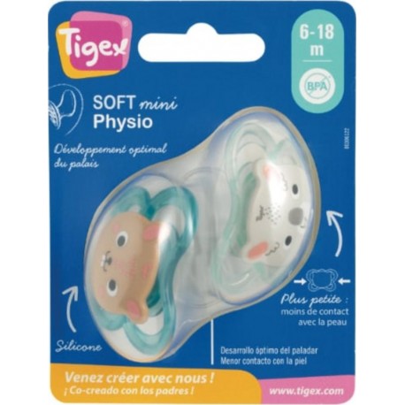 TIGEX Sucettes physiologique silicone 6 à 18 mois