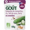 GOOD GOUT Plat bébé Dès 8 mois Compotée de Courgettes Riz Lait de Coco Curry et Crevettes Bio