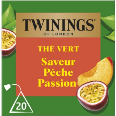 TWININGS Thé Vert Saveur Pêche Passion