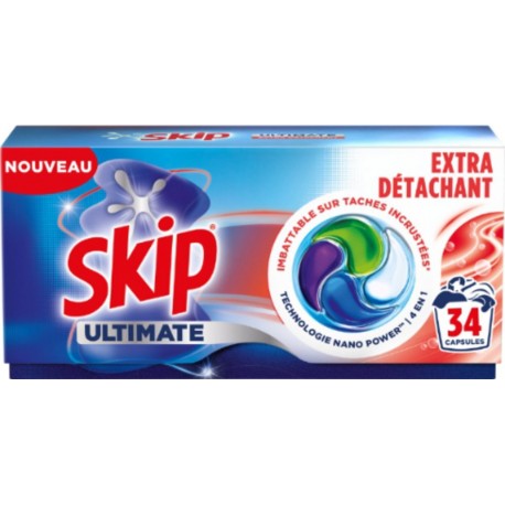 SKIP Lessive Capsules 4en1 Extra Détachant Ultimate