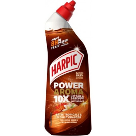 HARPIC Gel WC Nettoie et Parfume Brise Tropicale Fleur D'oranger Power Aroma 750ml