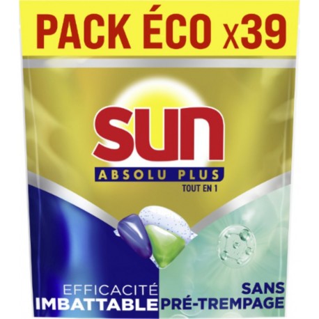 SUN Tablettes Lave-vaisselle Bio-Enzymes Tout en 1 Absolu