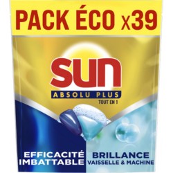 SUN Capsules Lave-vaisselle Absolu Plus Tout en 1 Bicarbonate Actif