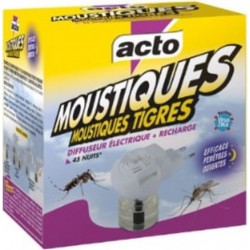 ACTO Diffuseur Électrique Anti-moustiques Acto Recharge Liquide 45 Nuits 12 M²