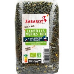 SABAROT Lentilles Vertes Bio De France sachet 500g Sabarot