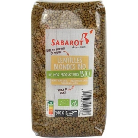 SABAROT Lentilles Blondes Bio sachet 500g Sabarot