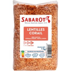 SABAROT Lentilles Corail sachet 1Kg Sabarot