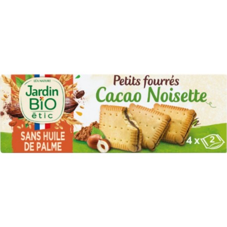 JARDIN BIO Biscuits Petit fourrés Cacao Noisette