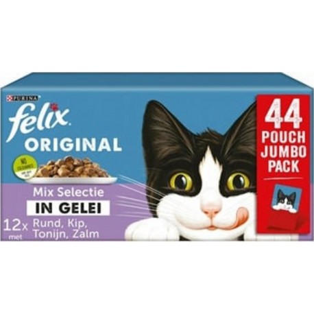 FELIX Nourriture Humide Complète Felix En Gelée Pour Chats 44 Portions De 85g